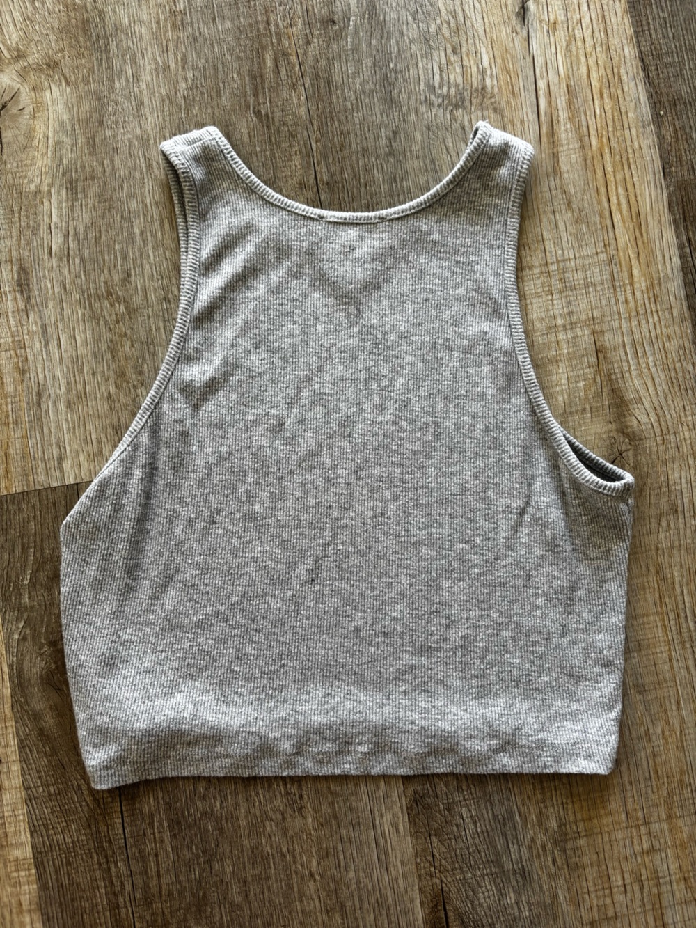MIMOSA Gray Ribbed Cropped Tank - Picture 3 of 3